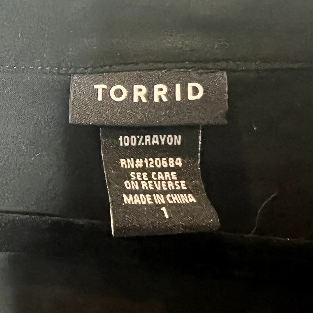 Torrid Black Split Neck Button Front Pullover Lon… - image 6